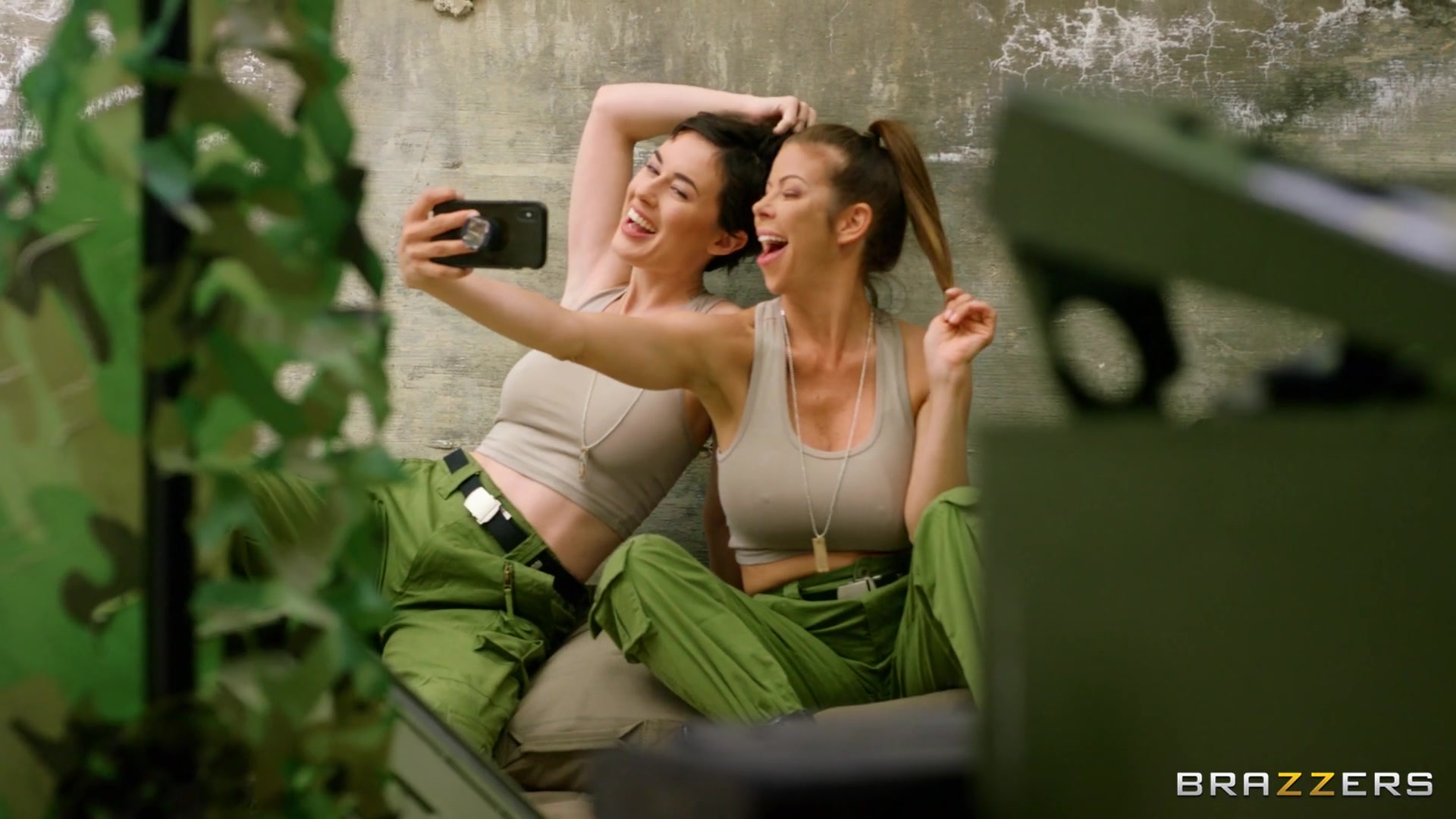 Army girls Alexis Fawx and Olive Glass pleasure each others cravings pic